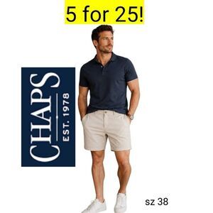 Chaps Light Tan Khaki Coastland Wash Flat Front Shorts SALE! 5 for 25
